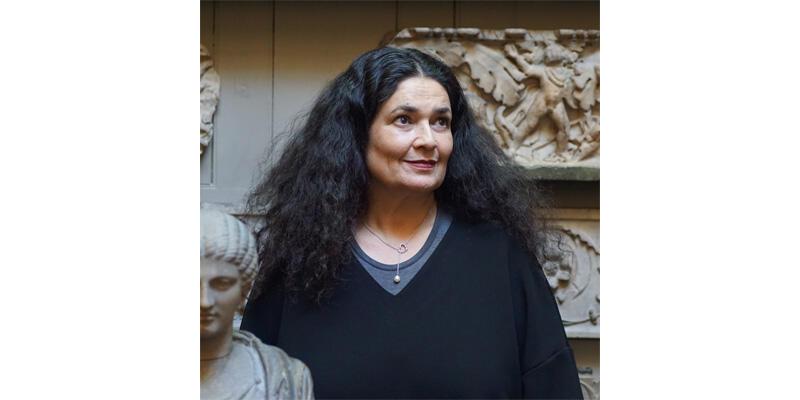Rebecca Hossain stands on the north side of the Dome in Sir John Soane's Museum.