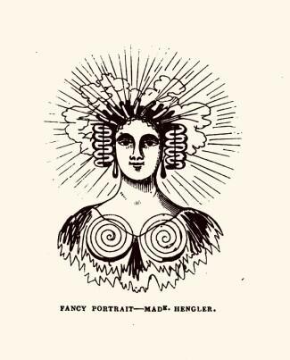 A portrait on paper of Madame Hengler, a famed fireworks entrepreneur in Vauxhall.