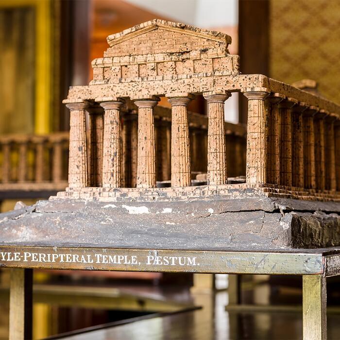 A model of one of the temples at Paestum